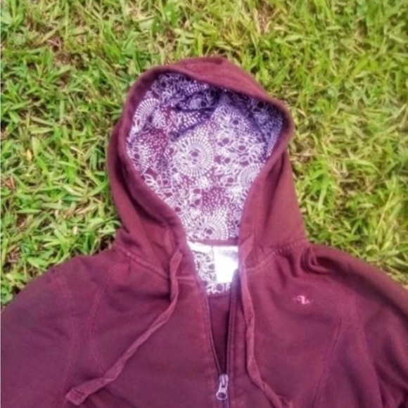 ATHLETIC WORK BROWN ZIP UP HOODIE SMALL WOMENS - Picture 2 of 4